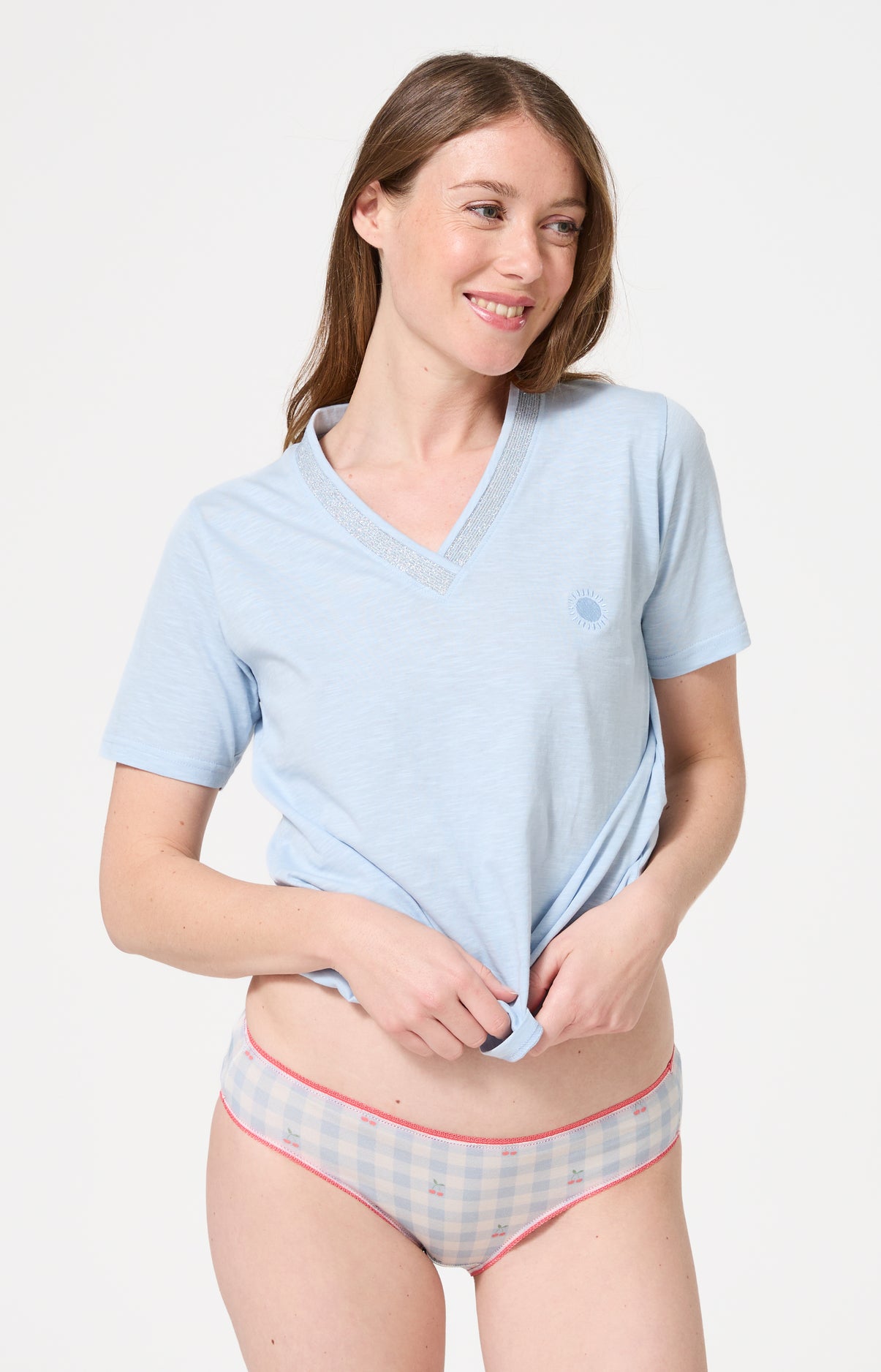 Culotte Femme Cherry Imprimé cerises roses et vertes 1