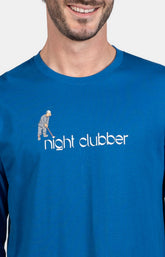 Pyjama long Homme Night clubber Noir et Marine 2