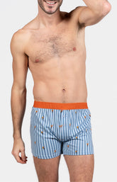 Boxer Homme flottant Ivresse des sommeils Bleu et Orange 1