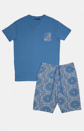 Pyjashort Homme Bandana Bleu 3