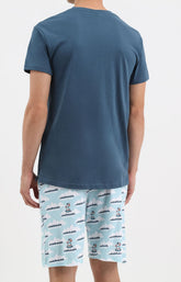 Pyjashort Canoe Pas le feu au lac Bleu Homme 3