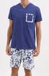 Pyjama Homme Matisse Imprimé feuillage bleu et blanc 1