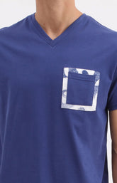 Pyjama Homme Matisse Imprimé feuillage bleu et blanc 2