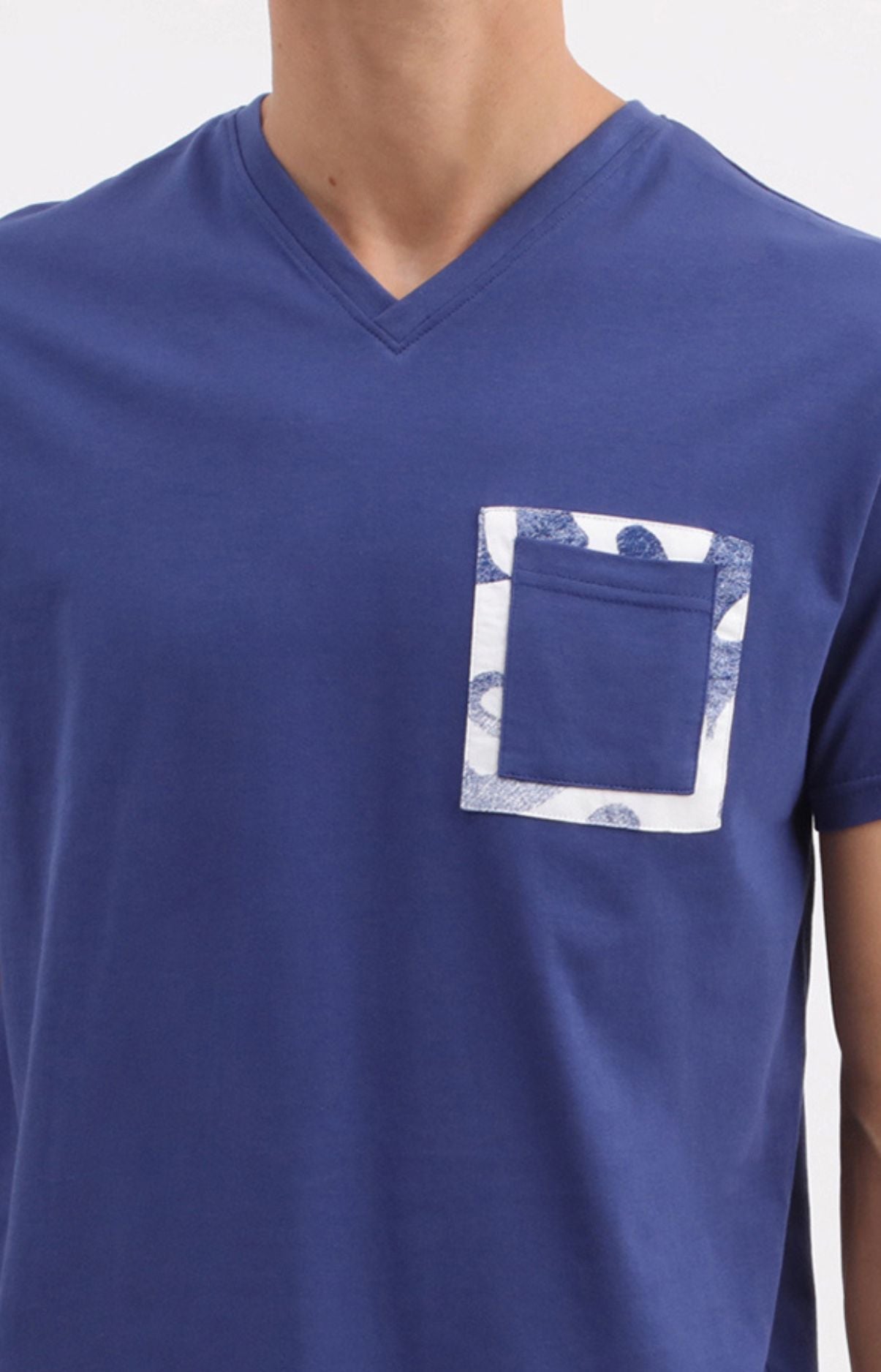 Pyjama Homme Matisse Imprimé feuillage bleu et blanc 2