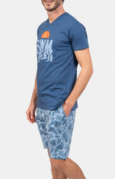 Pyjashort Palmier Bleu Homme 5