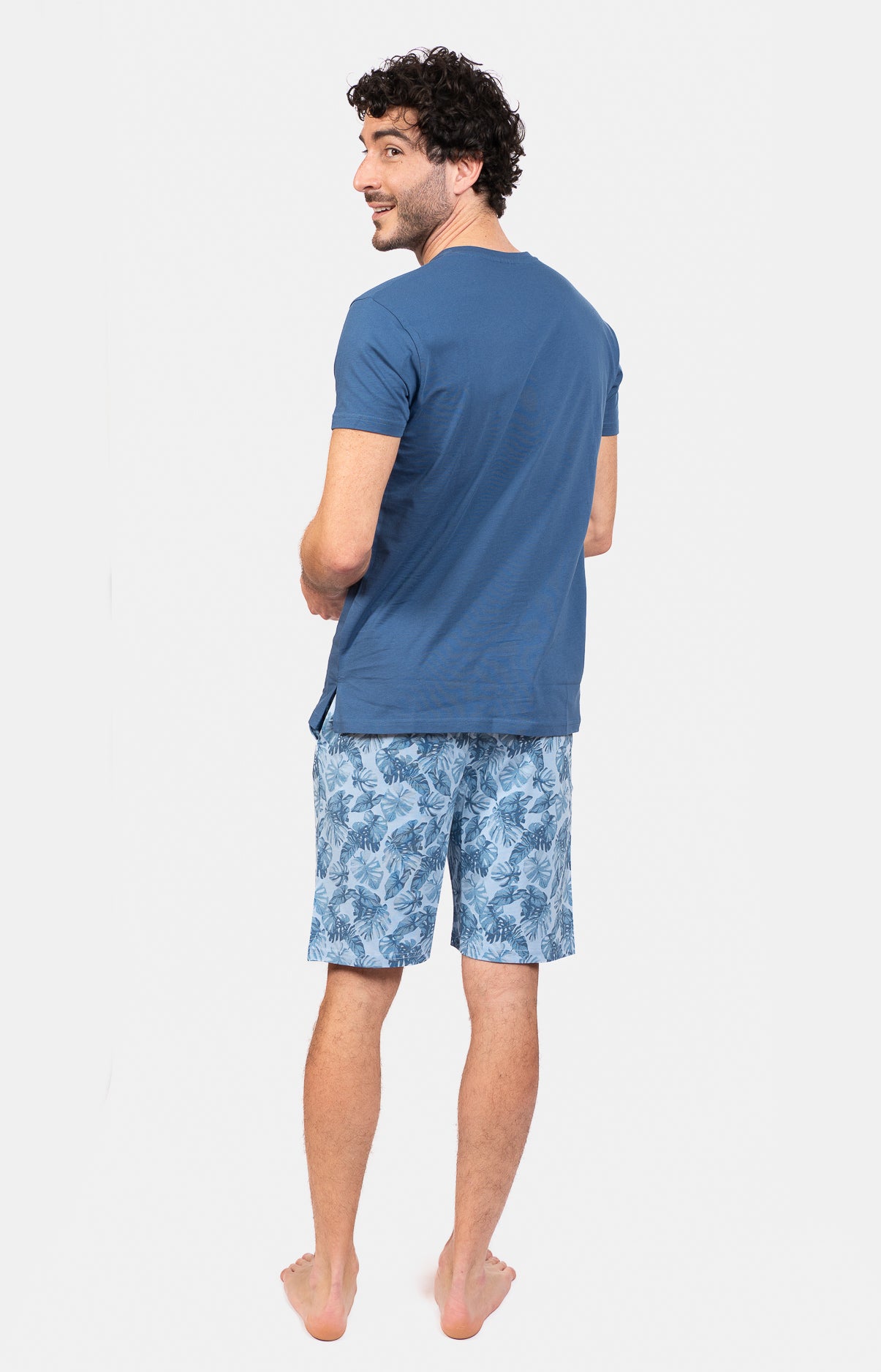 Pyjashort Palmier Bleu Homme 6