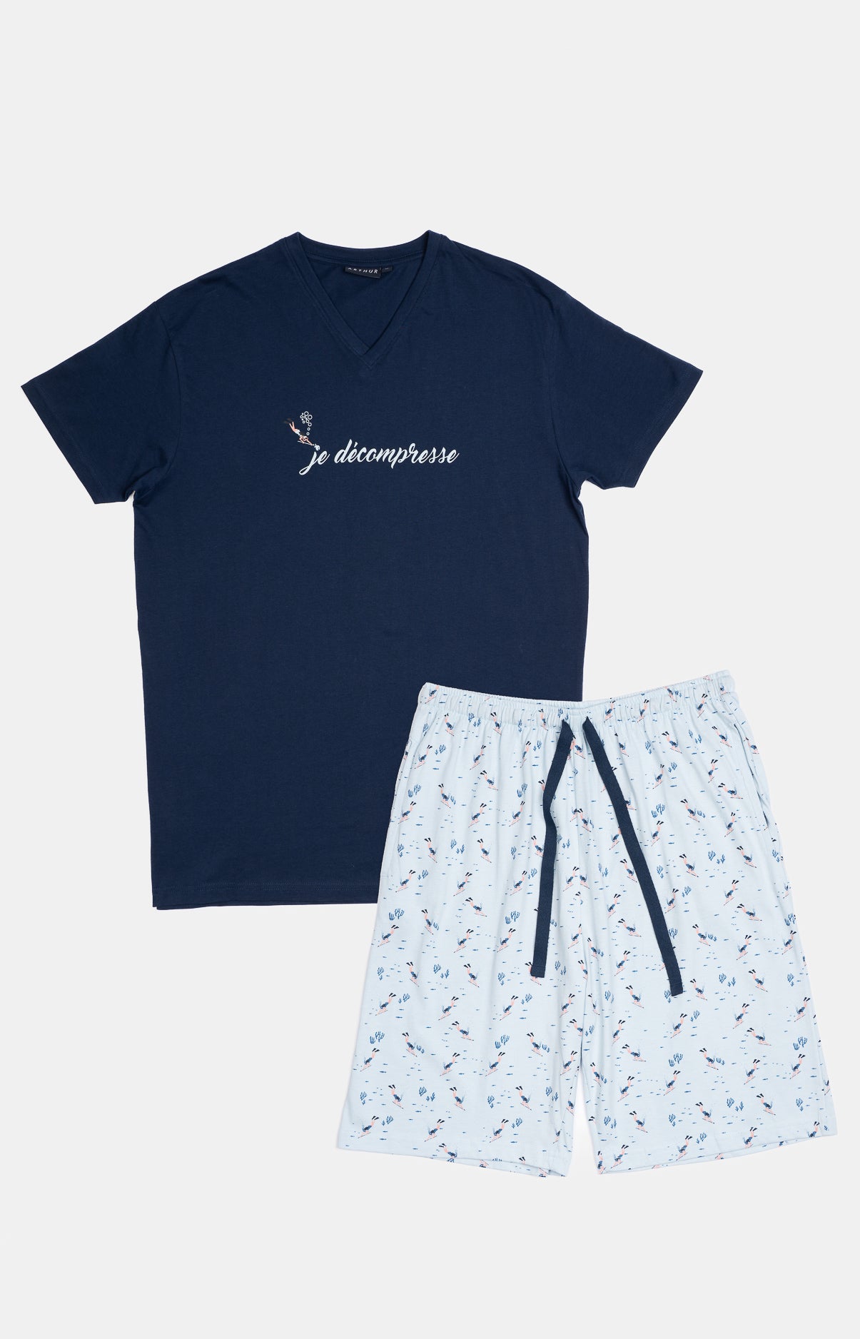 Pyjashort Plongeur Marine Homme 3