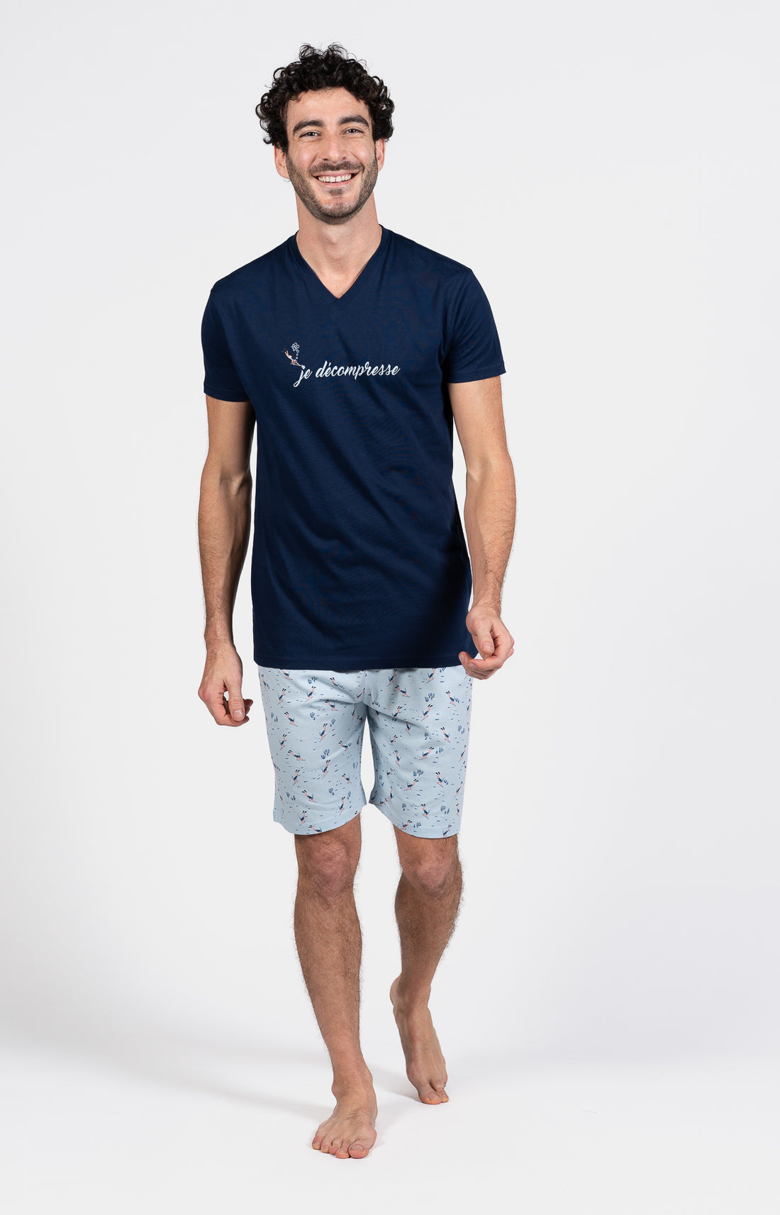 Pyjashort Plongeur Marine Homme 1