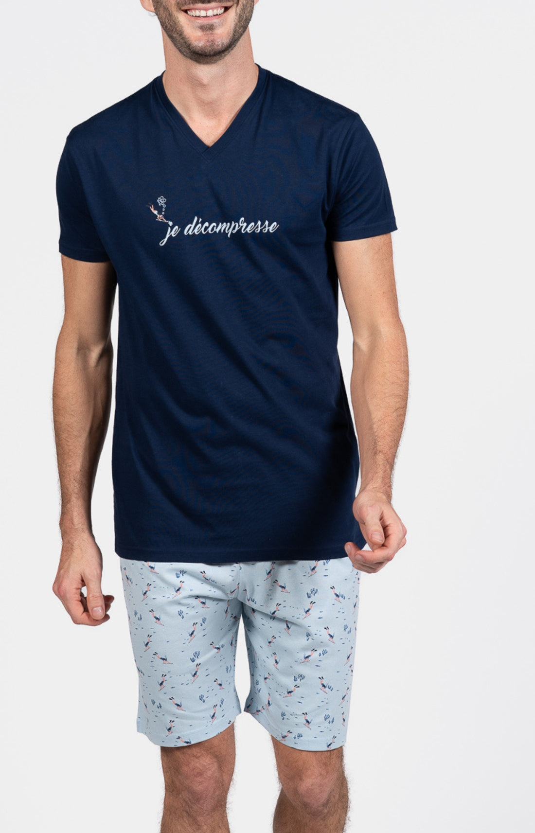 Pyjashort Plongeur Marine Homme 1