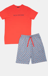 Pyjashort Homme Pompier Bleu et Rouge 3