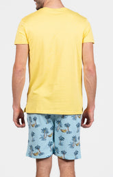 Pyjashort Homme Pas de pression Bleu et Jaune 6
