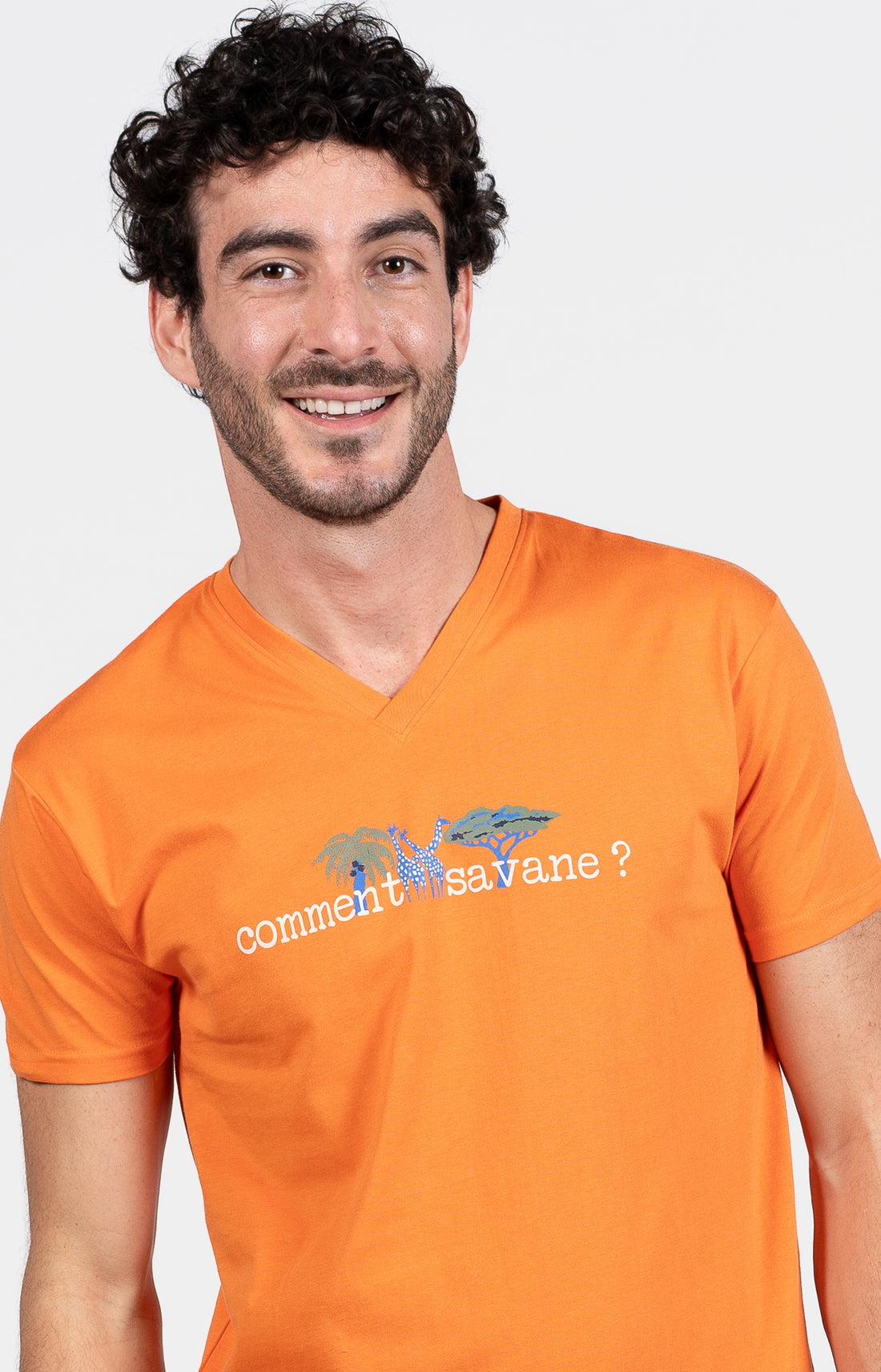 Pyjashort Homme Savane Blanc et Ivoire et Orange 8