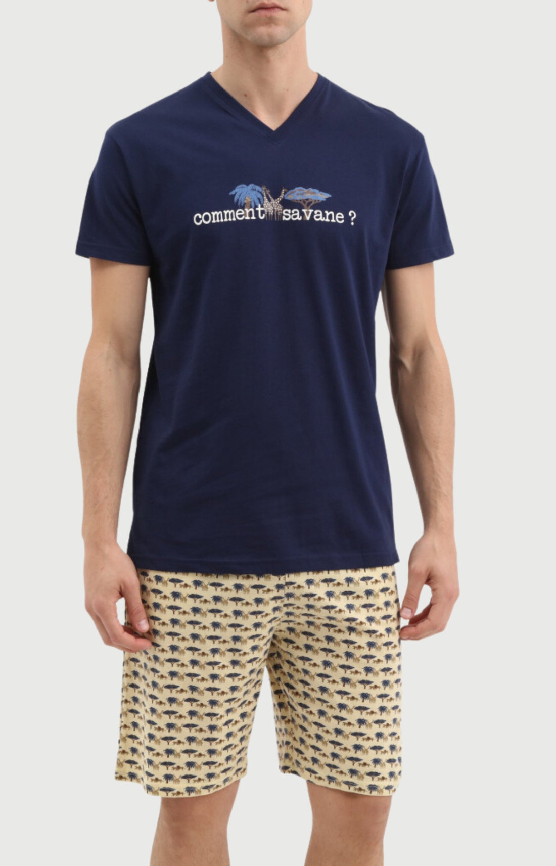 Pyjashort Homme Comment savane ?en jersey de coton léger 1