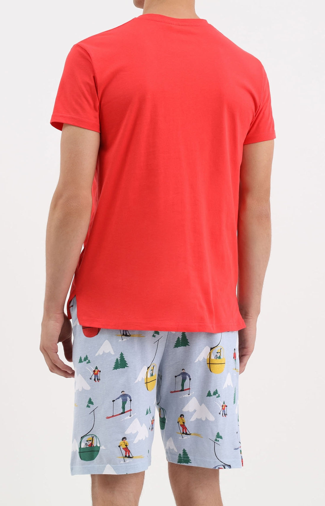 Pyjashort montagne ski mont pyjama rouge homme 3