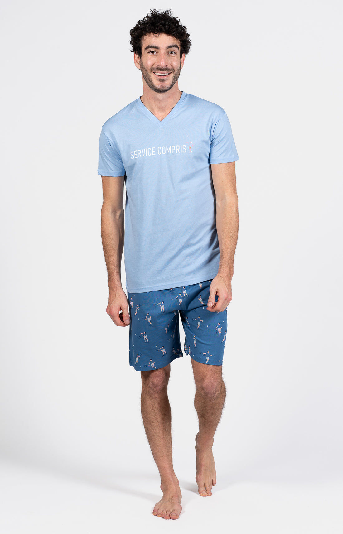 Pyjashort Homme Service Compris Bleu 1