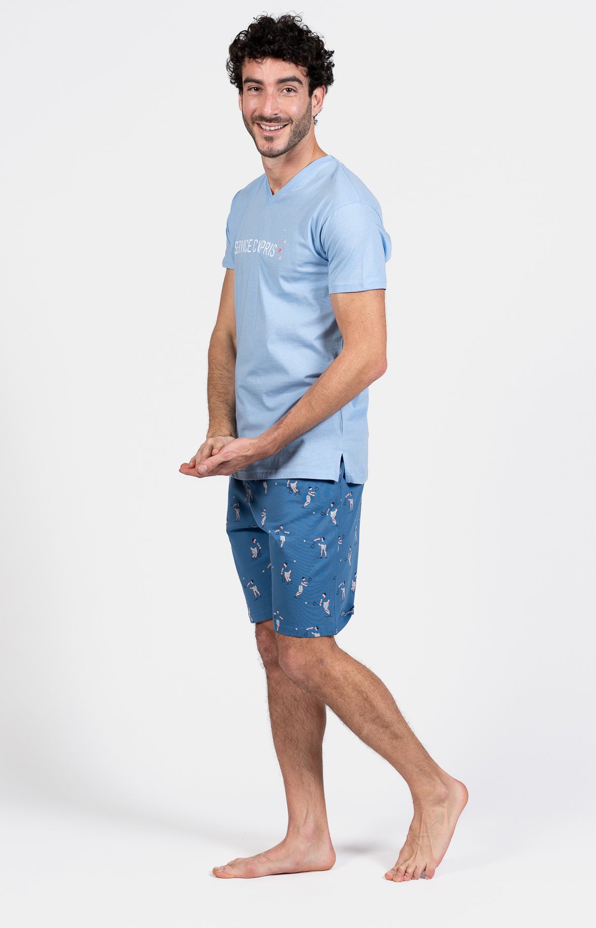 Pyjashort Homme Service Compris Bleu 5