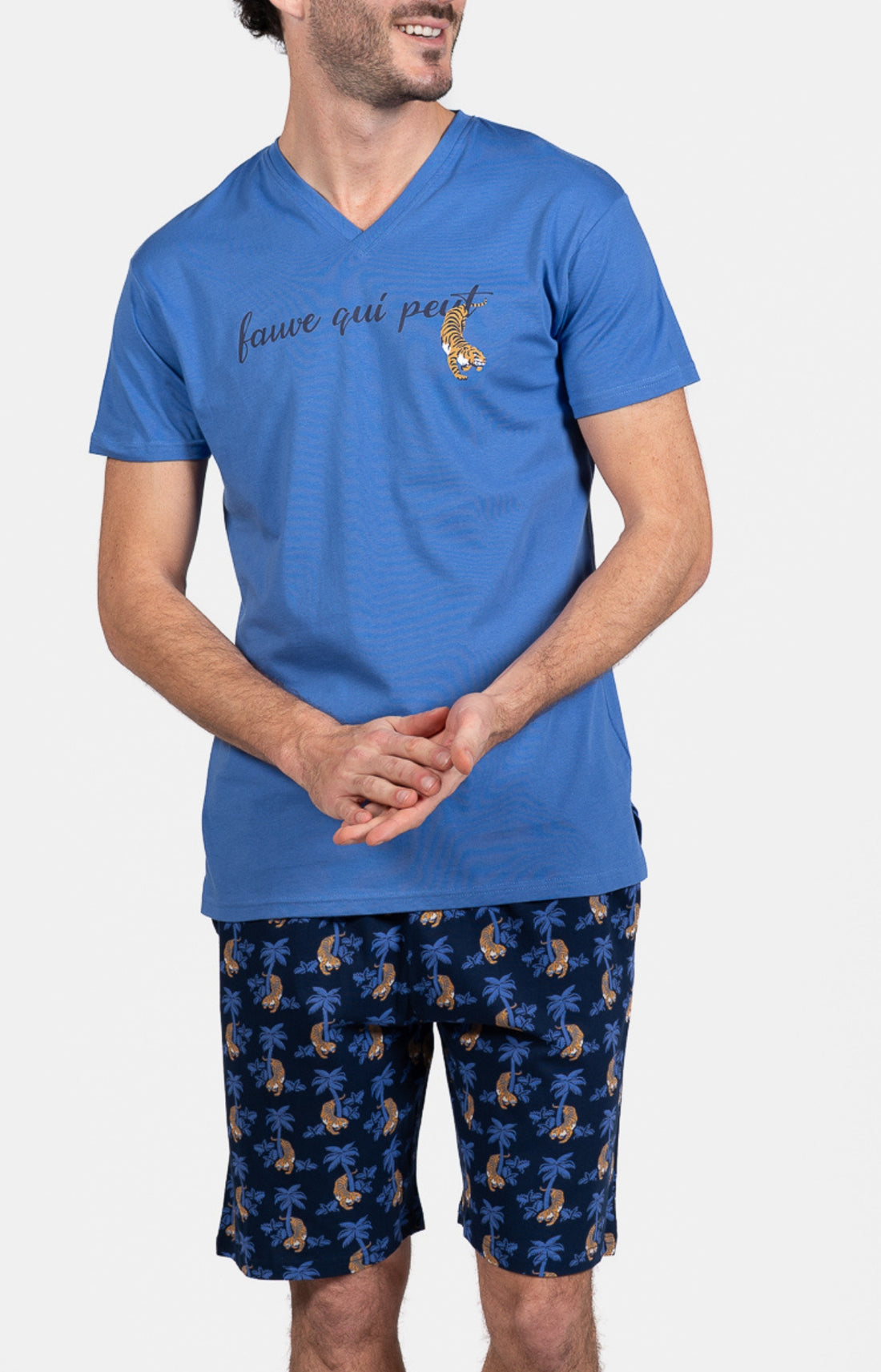 Pyjashort Tigre Bleu Homme 1