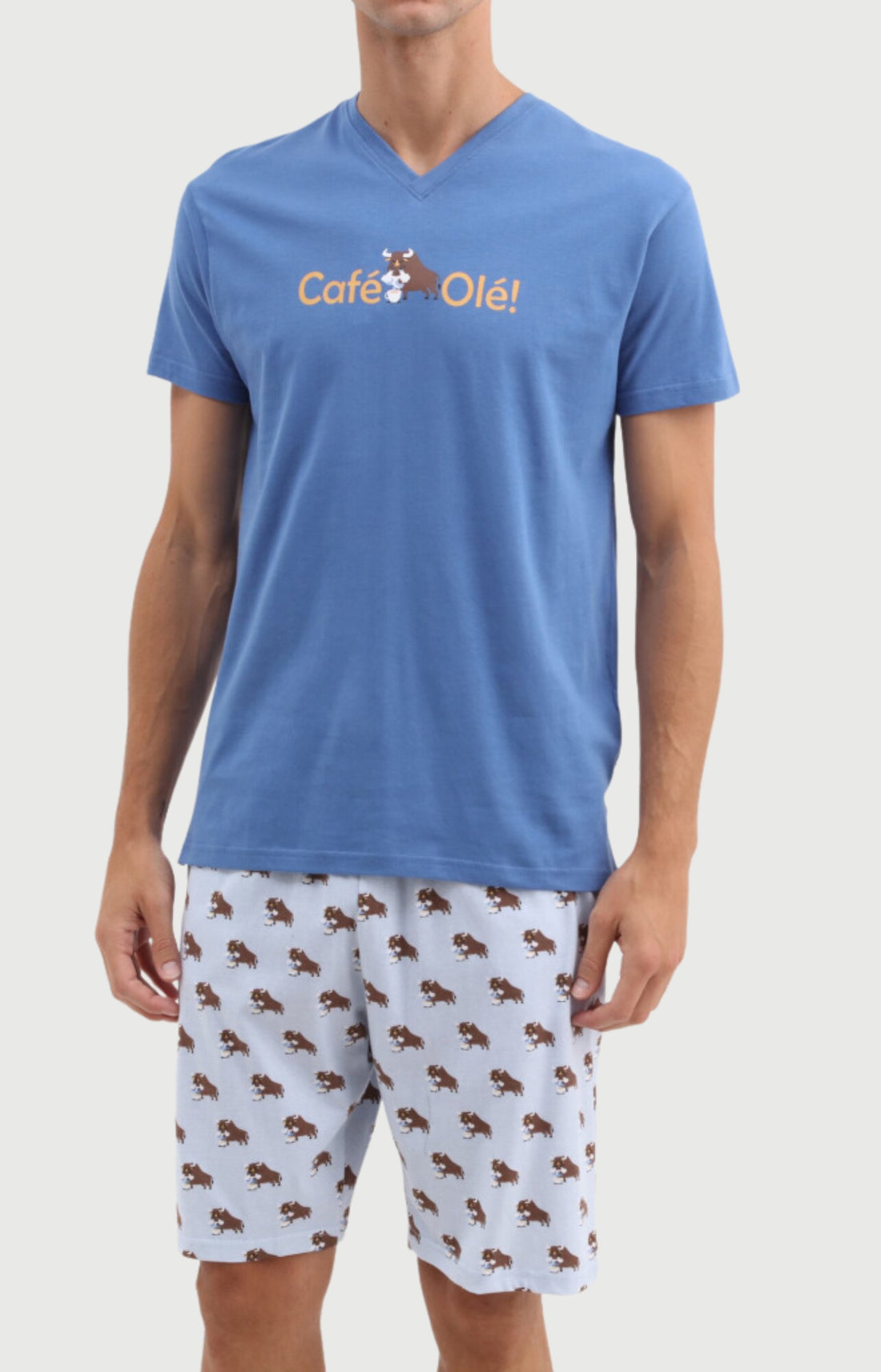 Pyjashort Homme Café Olé en jersey de coton léger 1
