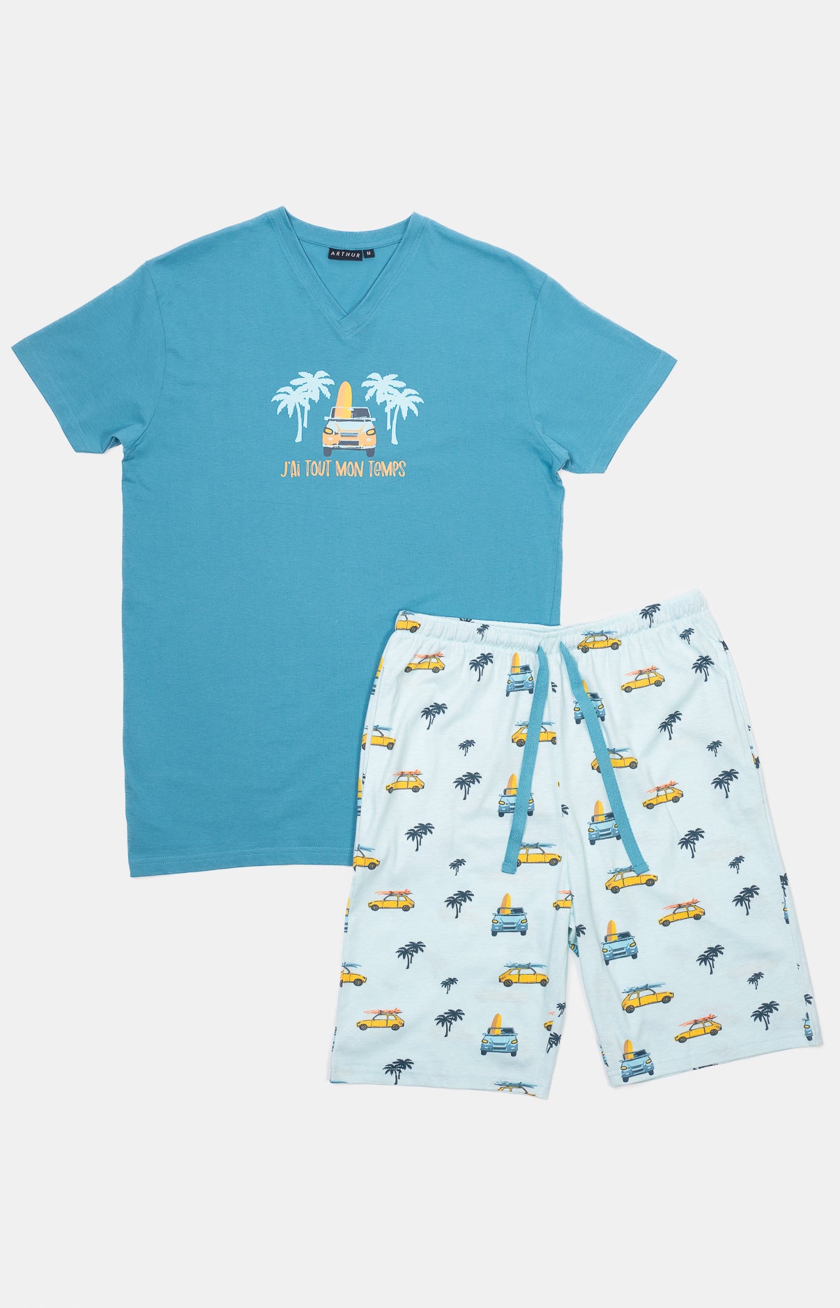 Pyjashort Voiture Bleu Homme 3