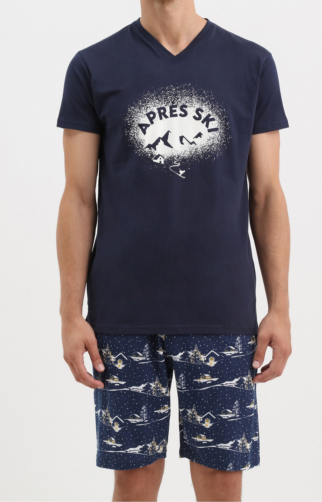 Pyjashort Après ski bleu marine homme 1