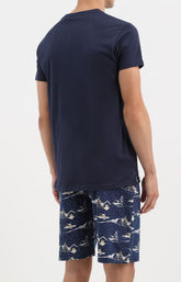 Pyjashort Après ski bleu marine homme 3