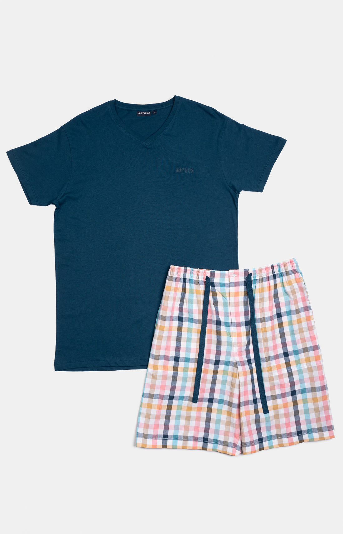 Pyjashort Homme Criston Rose et Bleu 3