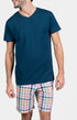 Pyjashort Homme Criston Rose et Bleu 1