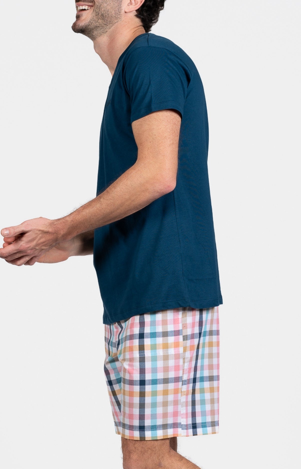 Pyjashort Homme Criston Rose et Bleu 5