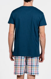 Pyjashort Homme Criston Rose et Bleu 6