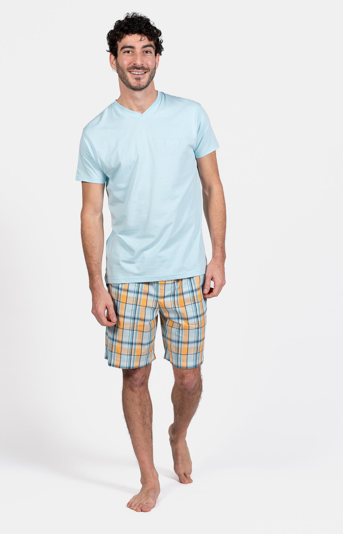 Pyjashort Homme Joho Jaune et Bleu 1