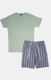 Pyjashort Homme Lamark Marine et Vert 3