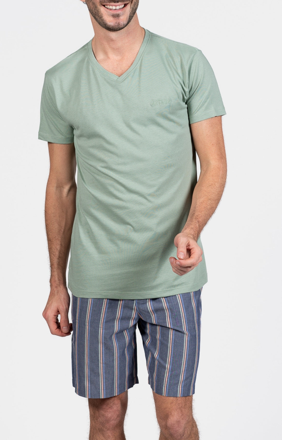 Pyjashort Homme Lamark Marine et Vert 1