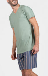 Pyjashort Homme Lamark Marine et Vert 5