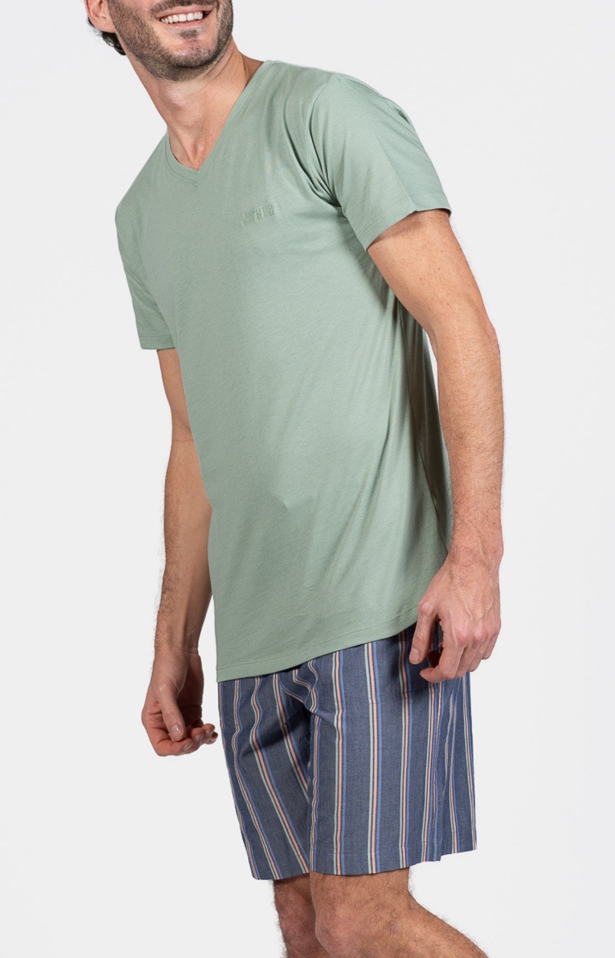 Pyjashort Homme Lamark Marine et Vert 5