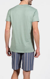 Pyjashort Homme Lamark Marine et Vert 6
