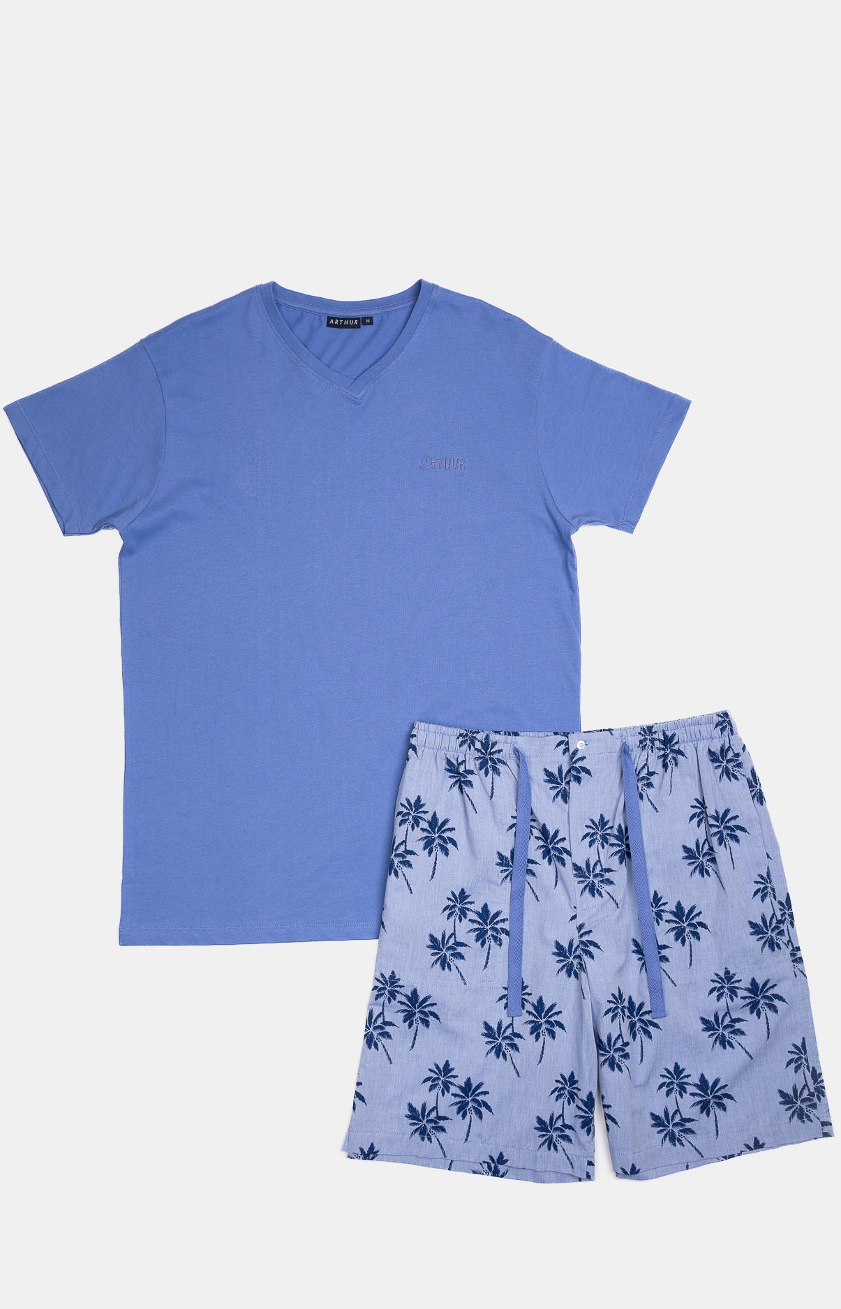 Pyjashort Homme Palmier Bleu 15