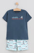 Pyjama short enfant mixte canoé bleu canard 1