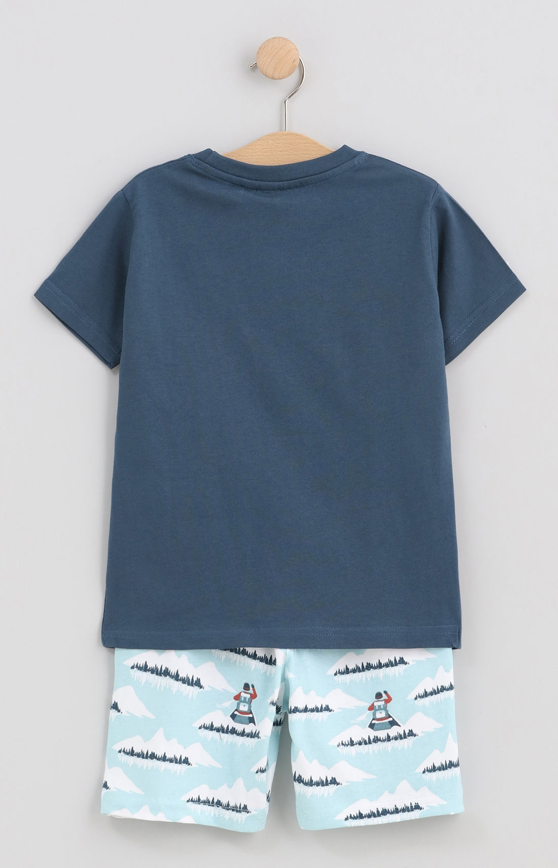 Pyjama short enfant mixte canoé bleu canard 3