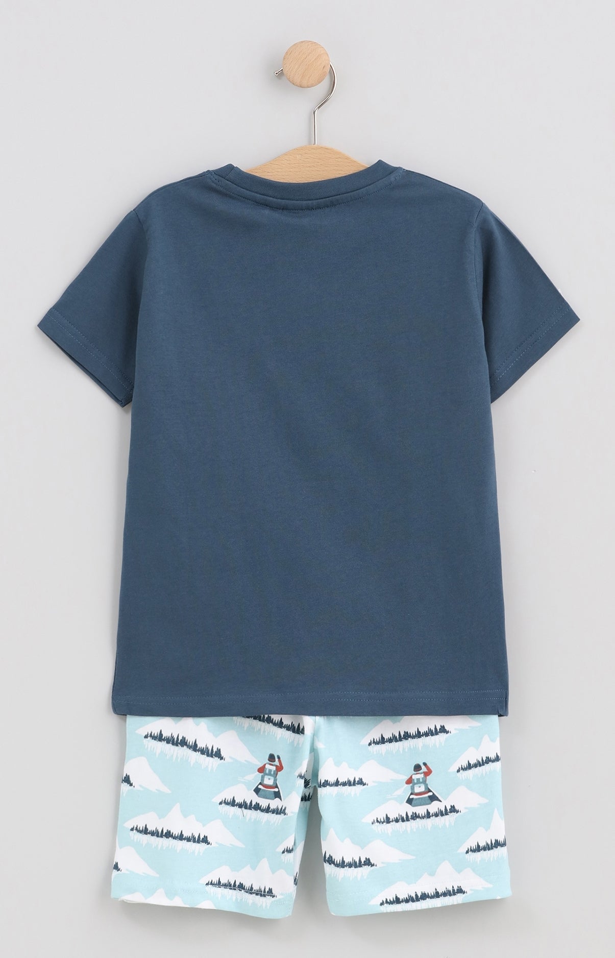 Pyjama short enfant mixte canoé bleu canard 3