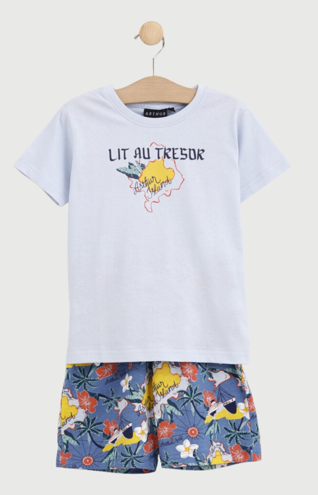 Pyjashort Enfant Lit au trésor en jersey de coton léger 1