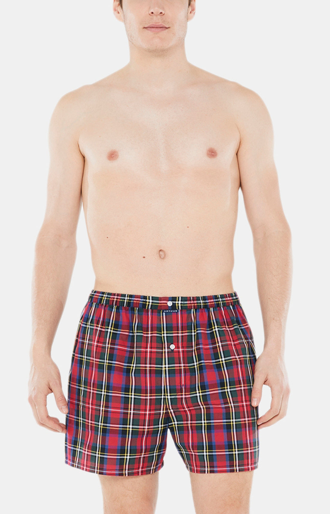 Caleçon classique Homme Tartan Rouge 1