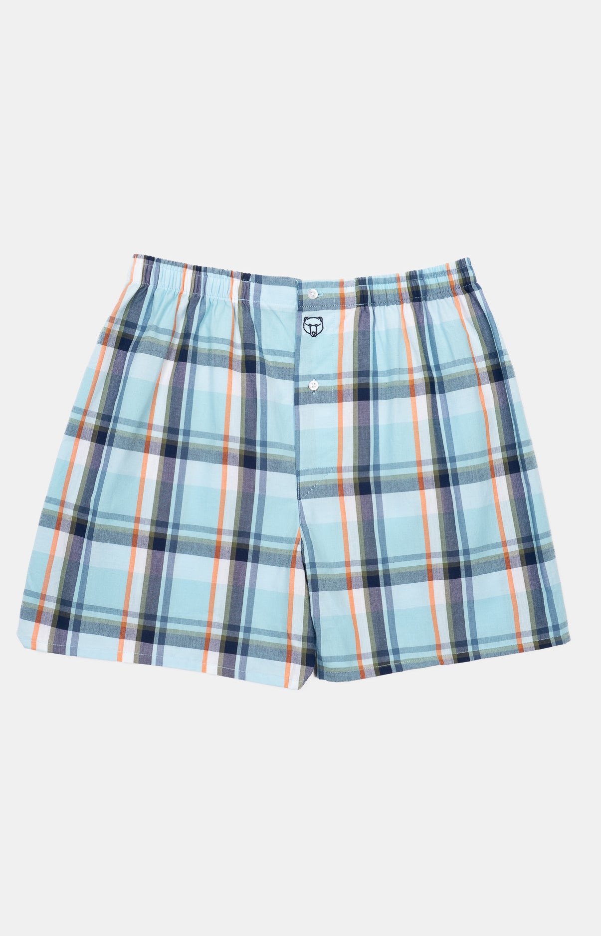 Caleçon classique à carreaux bleu Homme 3
