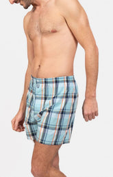 Caleçon classique à carreaux bleu Homme 4