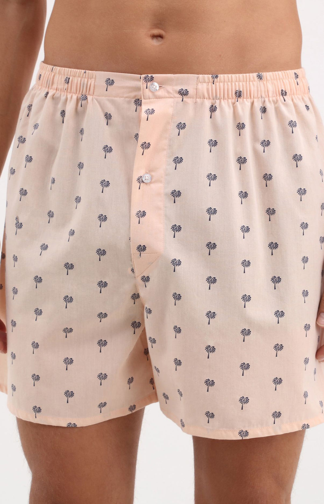 Caleçon sans suspensoir Cocotier Imprimé palmiers bleus marine 2