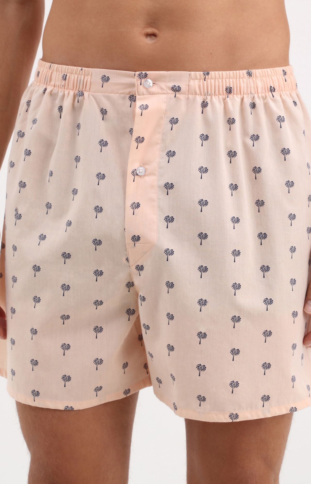 Caleçon sans suspensoir Cocotier Imprimé palmiers bleus marine 2