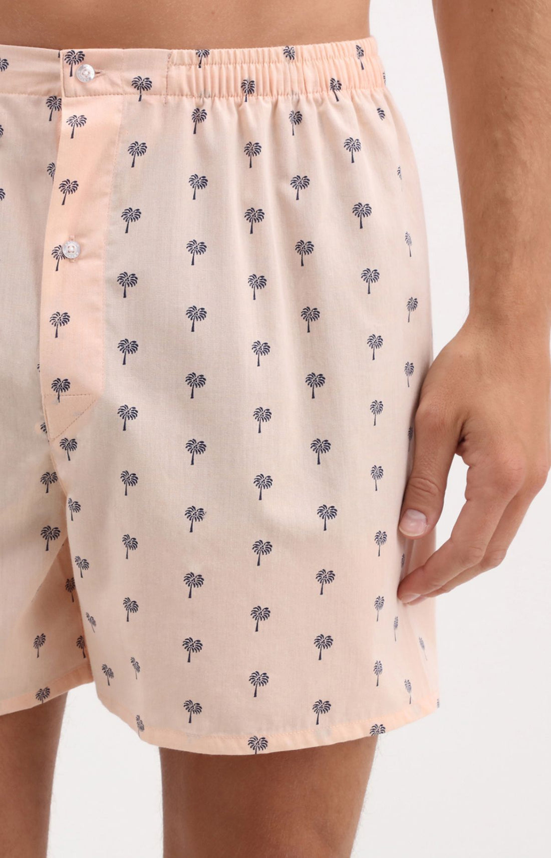 Caleçon sans suspensoir Cocotier Imprimé palmiers bleus marine 1