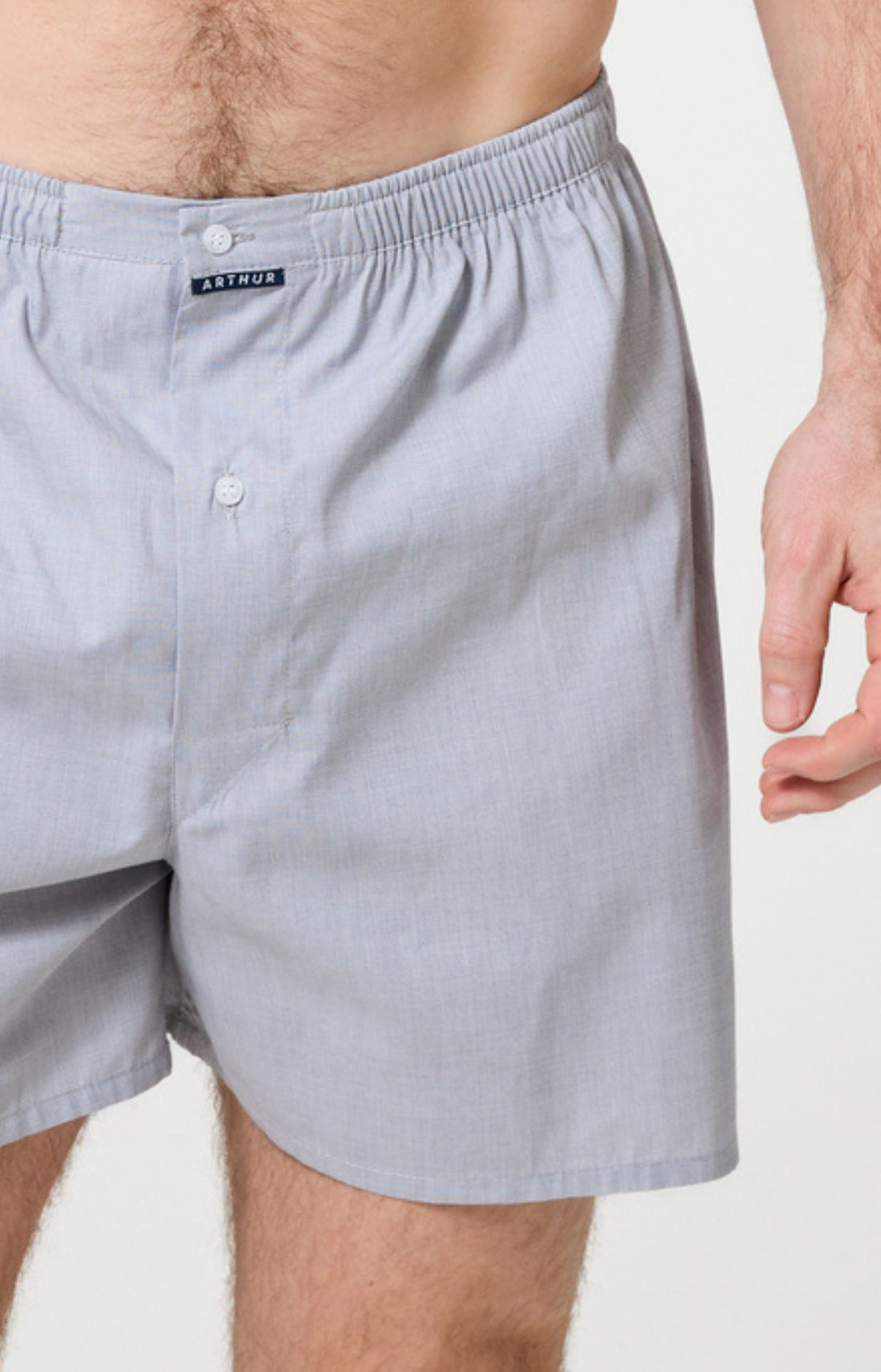 Caleçon classique homme uni gris clair 2