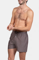 Caleçon classique Homme Pois Chocolat Beige et Marron 4