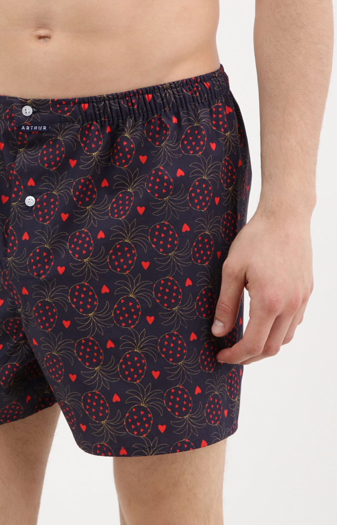 Caleçon homme marine ananas 1