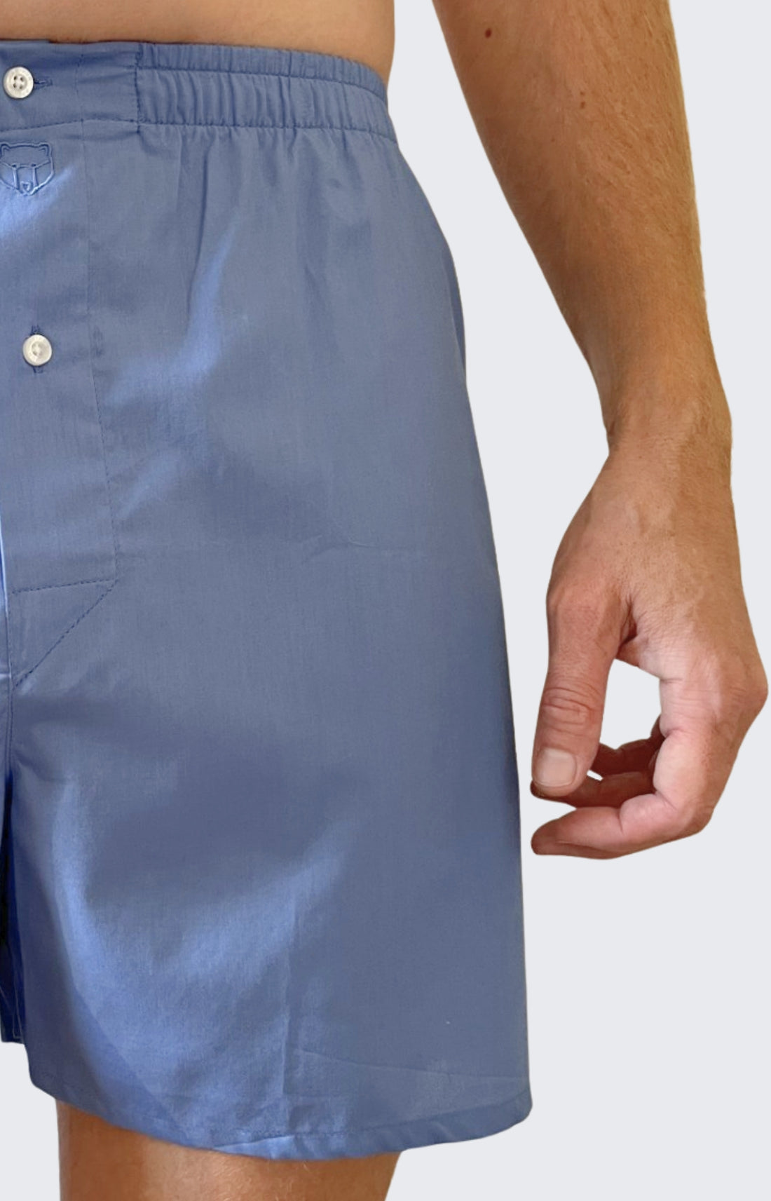 Caleçon homme bleu jean uni 2
